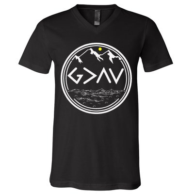 God Is Greater Than HIghs And Lows Disciple And Christian V-Neck T-Shirt