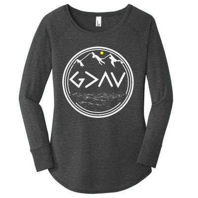 God Is Greater Than HIghs And Lows Disciple And Christian Women's Perfect Tri Tunic Long Sleeve Shirt