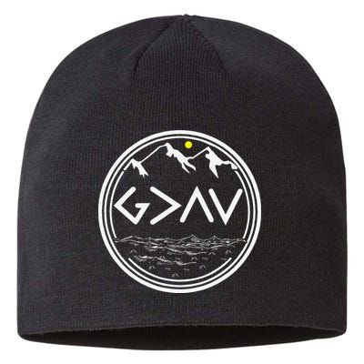God Is Greater Than HIghs And Lows Disciple And Christian Sustainable Beanie
