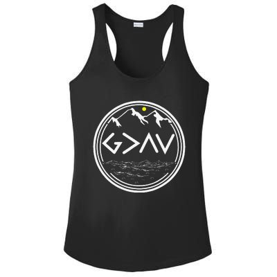 God Is Greater Than HIghs And Lows Disciple And Christian Ladies PosiCharge Competitor Racerback Tank