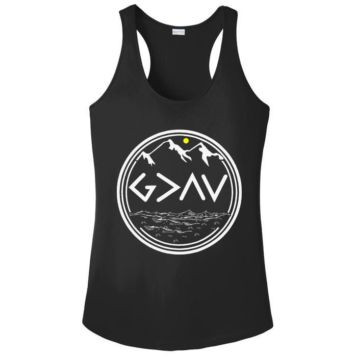 God Is Greater Than HIghs And Lows Disciple And Christian Ladies PosiCharge Competitor Racerback Tank