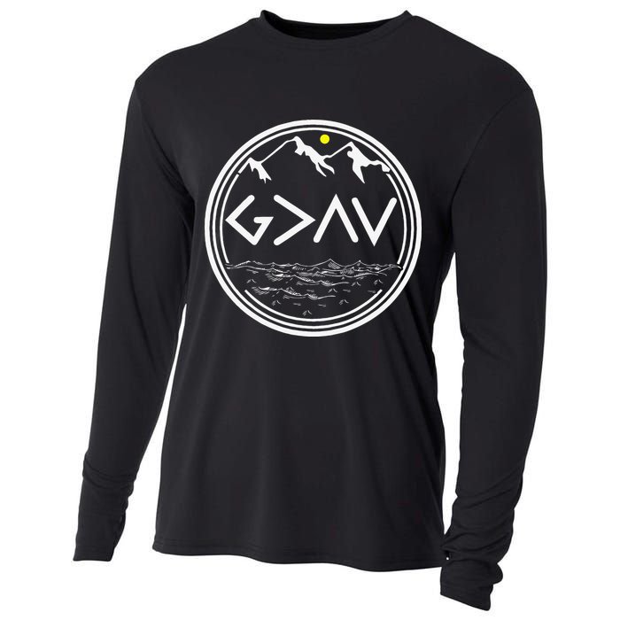 God Is Greater Than HIghs And Lows Disciple And Christian Cooling Performance Long Sleeve Crew