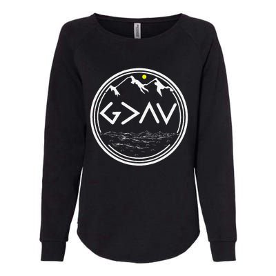 God Is Greater Than HIghs And Lows Disciple And Christian Womens California Wash Sweatshirt