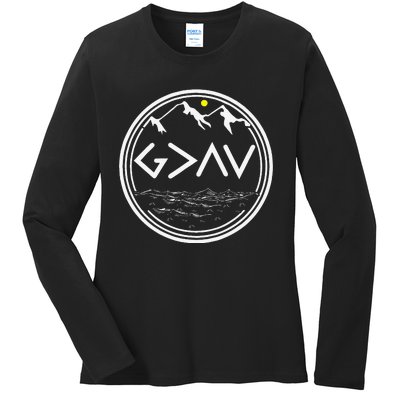 God Is Greater Than HIghs And Lows Disciple And Christian Ladies Long Sleeve Shirt