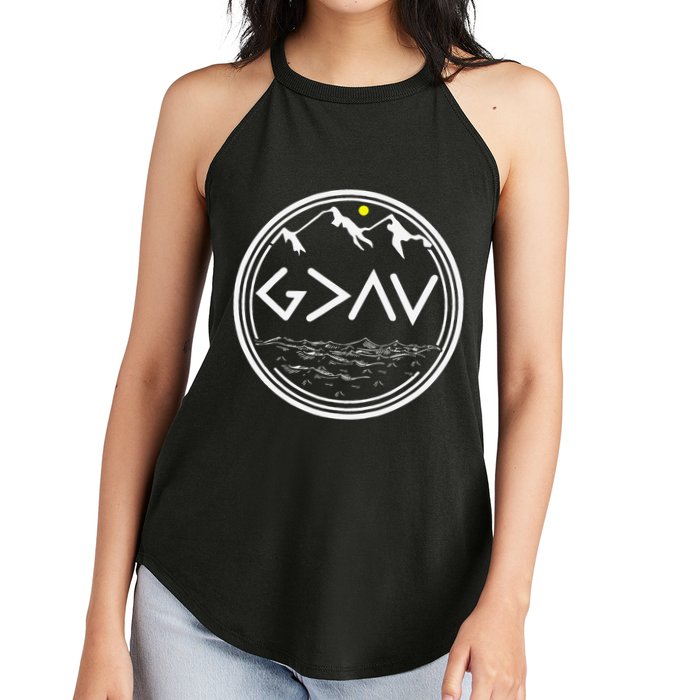God Is Greater Than HIghs And Lows Disciple And Christian Women's Perfect Tri Rocker Tank