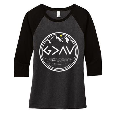 God Is Greater Than HIghs And Lows Disciple And Christian Women's Tri-Blend 3/4-Sleeve Raglan Shirt