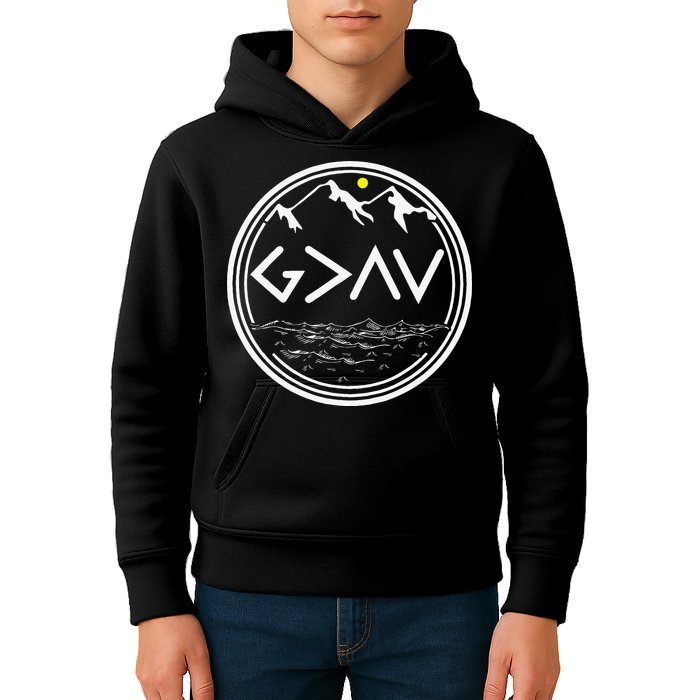 God Is Greater Than HIghs And Lows Disciple And Christian Kids Hoodie