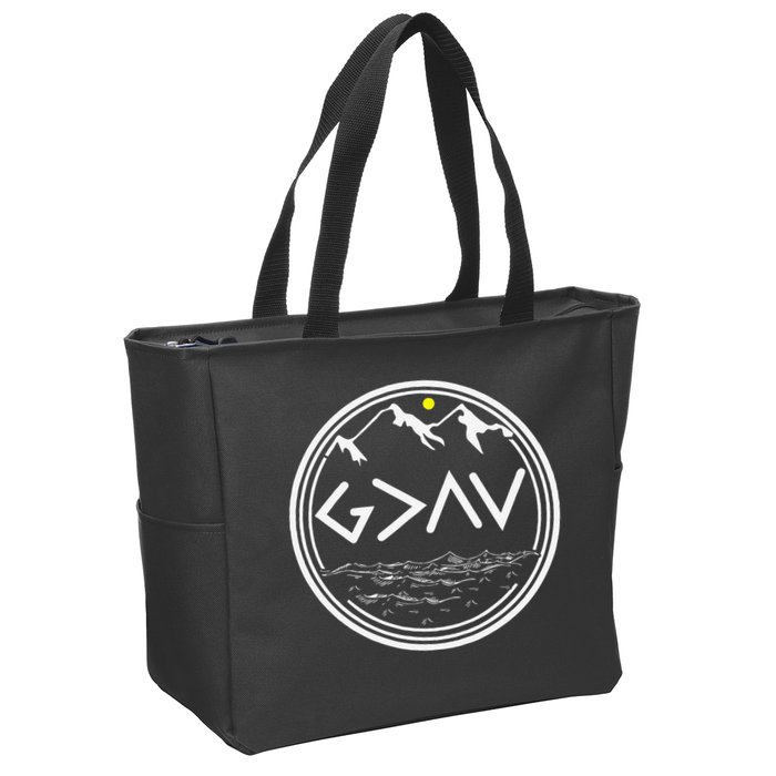 God Is Greater Than HIghs And Lows Disciple And Christian Zip Tote Bag