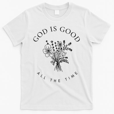 God Is Good All The Time  Wildflowers Christian  Bible Verse Hoodie, Religious Faith T-Shirt