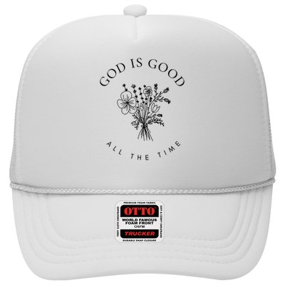 God Is Good All The Time  Wildflowers Christian  Bible Verse Hoodie, Religious Faith Trucker Hat