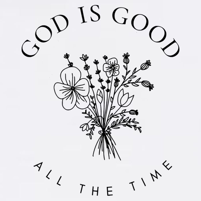 God Is Good All The Time  Wildflowers Christian  Bible Verse Hoodie, Religious Faith Women's V-Neck T-Shirt