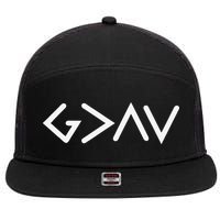 God Is Greater Than HIghs And Lows Disciple And Christian 7 Panel Mesh Trucker Snapback Hat