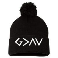 God Is Greater Than HIghs And Lows Disciple And Christian Pom Pom 12in Knit Beanie