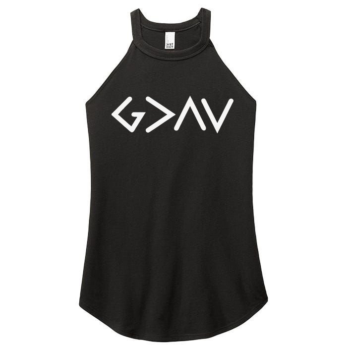 God Is Greater Than HIghs And Lows Disciple And Christian Women's Perfect Tri Rocker Tank