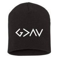 God Is Greater Than HIghs And Lows Disciple And Christian Short Acrylic Beanie