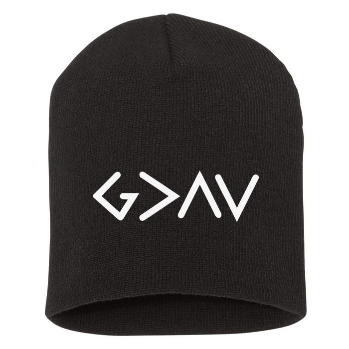 God Is Greater Than HIghs And Lows Disciple And Christian Short Acrylic Beanie