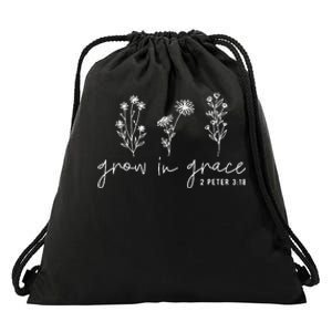 Grow In Grace Christian Easter Day Drawstring Bag