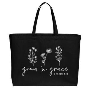 Grow In Grace Christian Easter Day Cotton Canvas Jumbo Tote