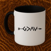 God Is Greater Than The Highs And Lows Arrow Christian Design Mug