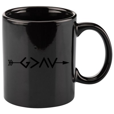 God Is Greater Than The Highs And Lows Arrow Christian Design 11oz C Handle Ceramic Mug