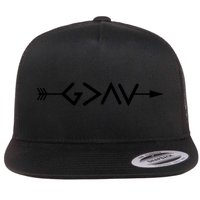 God Is Greater Than The Highs And Lows Arrow Christian Design Flatbill Hat