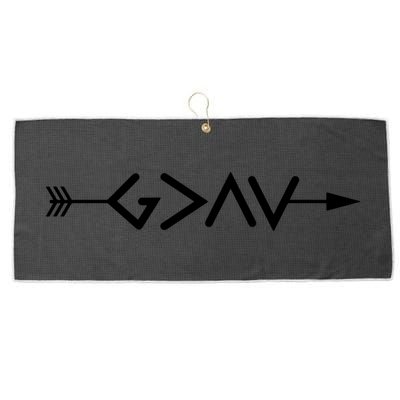 God Is Greater Than The Highs And Lows Arrow Christian Design Large Microfiber Waffle Golf Towel