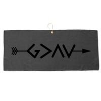 God Is Greater Than The Highs And Lows Arrow Christian Design Large Microfiber Waffle Golf Towel