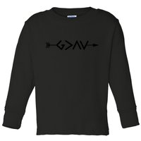 God Is Greater Than The Highs And Lows Arrow Christian Design Toddler Long Sleeve Shirt