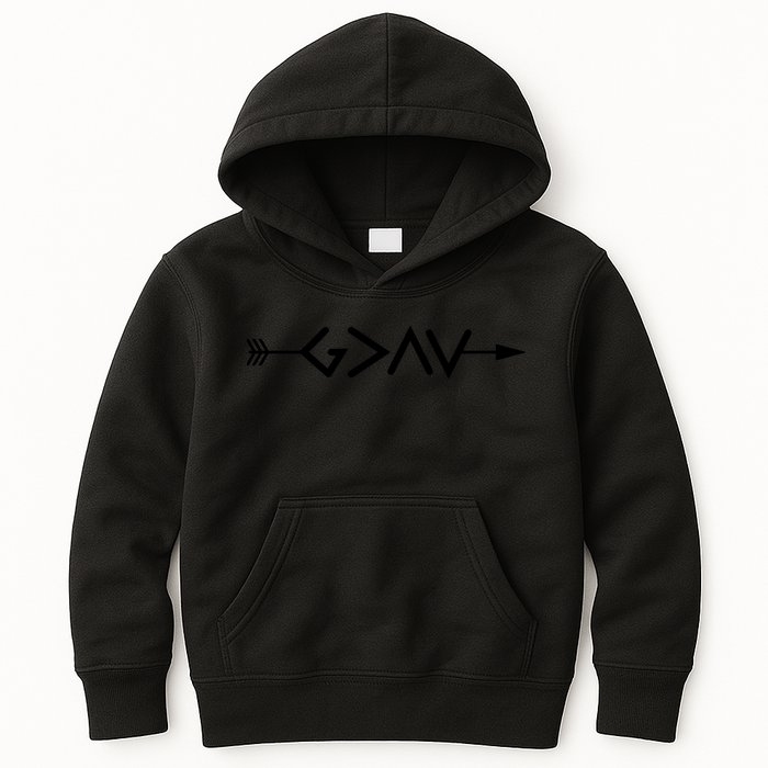 God Is Greater Than The Highs And Lows Arrow Christian Design Kids Hoodie
