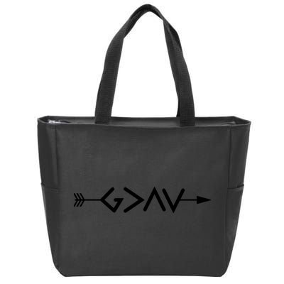 God Is Greater Than The Highs And Lows Arrow Christian Design Zip Tote Bag