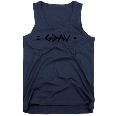 God Is Greater Than The Highs And Lows Arrow Christian Design Tank Top