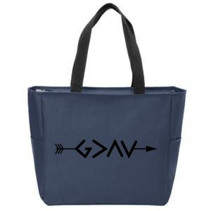 God Is Greater Than The Highs And Lows Arrow Christian Design Zip Tote Bag