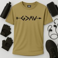 God Is Greater Than The Highs And Lows Arrow Christian Design Performance Shirt