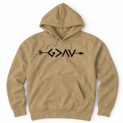 God Is Greater Than The Highs And Lows Arrow Christian Design Hoodie