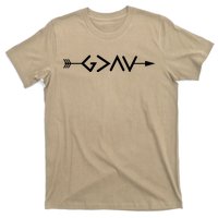 God Is Greater Than The Highs And Lows Arrow Christian Design T-Shirt