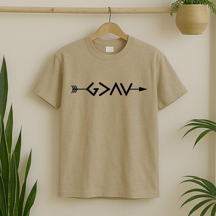 God Is Greater Than The Highs And Lows Arrow Christian Design T-Shirt