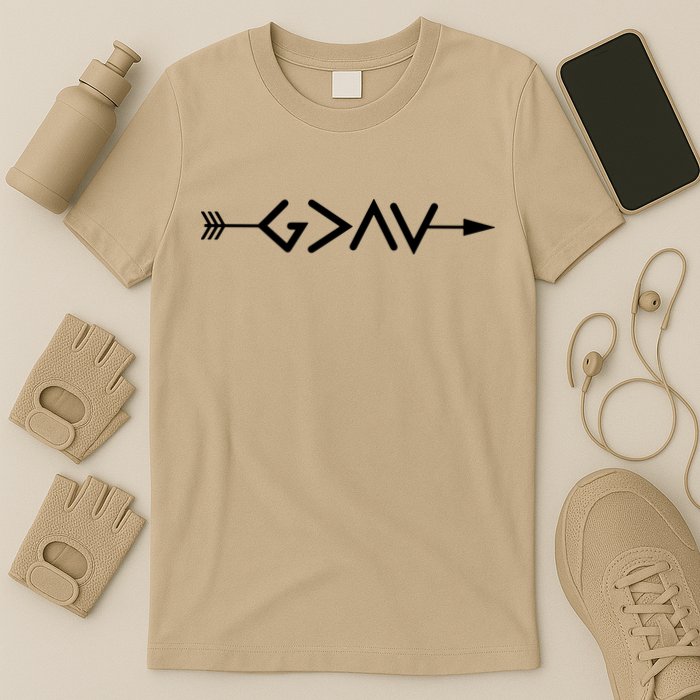 God Is Greater Than The Highs And Lows Arrow Christian Design T-Shirt