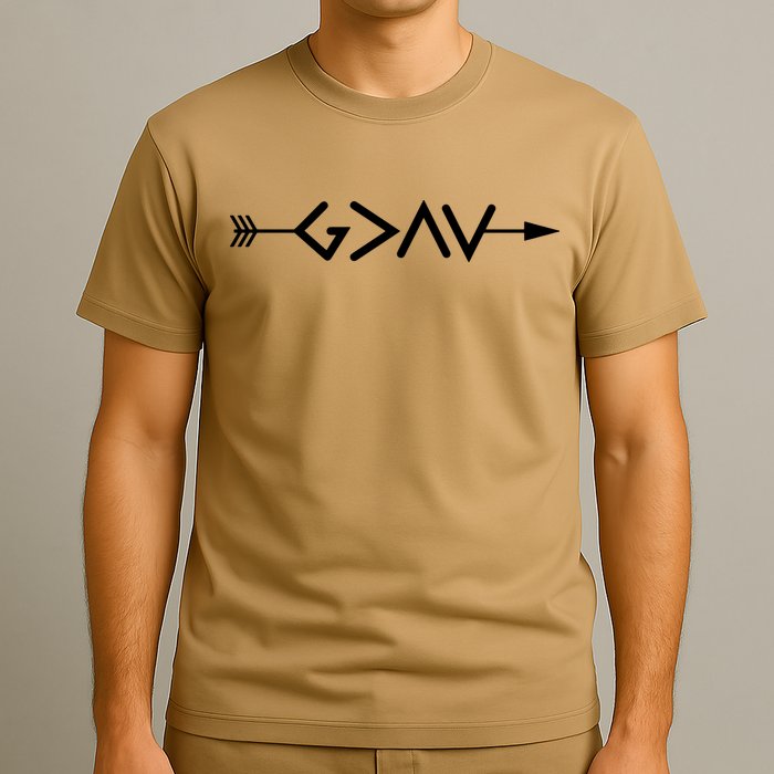 God Is Greater Than The Highs And Lows Arrow Christian Design T-Shirt