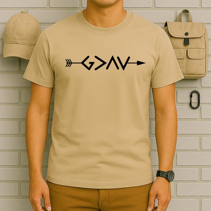 God Is Greater Than The Highs And Lows Arrow Christian Design T-Shirt
