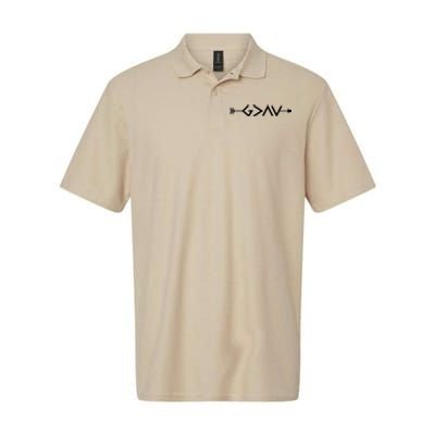 God Is Greater Than The Highs And Lows Arrow Christian Design Softstyle Adult Sport Polo