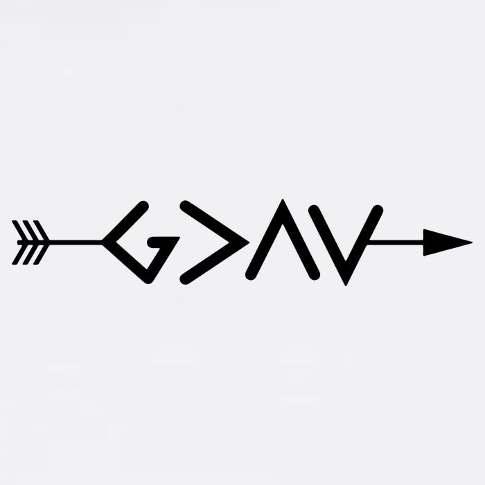 God Is Greater Than The Highs And Lows Arrow Christian Design Garment-Dyed Sweatshirt