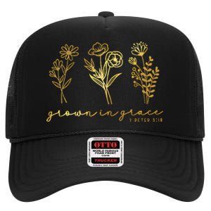 Grown In Grace High Crown Mesh Back Trucker Hat