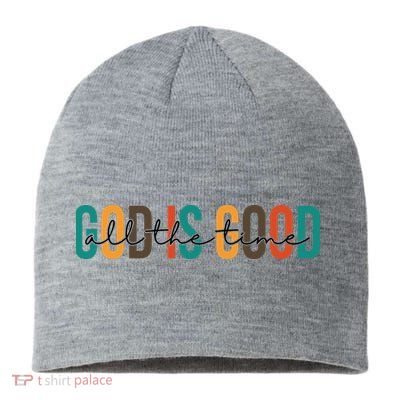 God Is Good All The Time Colorful Sustainable Beanie