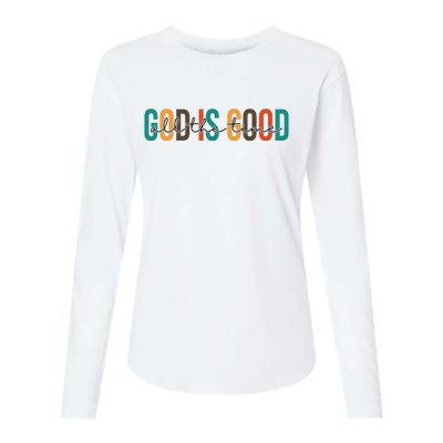 God Is Good All The Time Colorful Womens Cotton Relaxed Long Sleeve T-Shirt