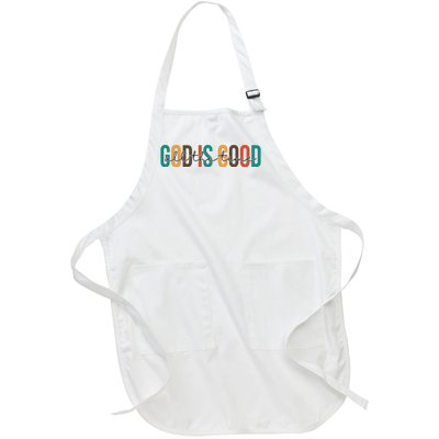 God Is Good All The Time Colorful Full-Length Apron With Pockets