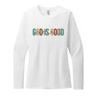 God Is Good All The Time Colorful Womens CVC Long Sleeve Shirt