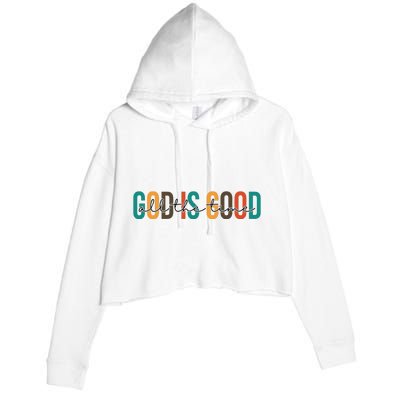 God Is Good All The Time Colorful Crop Fleece Hoodie