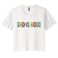 God Is Good All The Time Colorful Crop Top