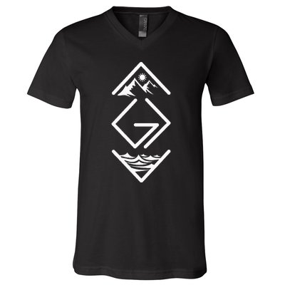 God Is Greater Than The Highs And Lows; Ups And Downs V-Neck T-Shirt