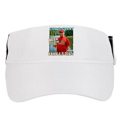 God Is Great Beer Is Good And Kamala Is Crazy Adult Drive Performance Visor